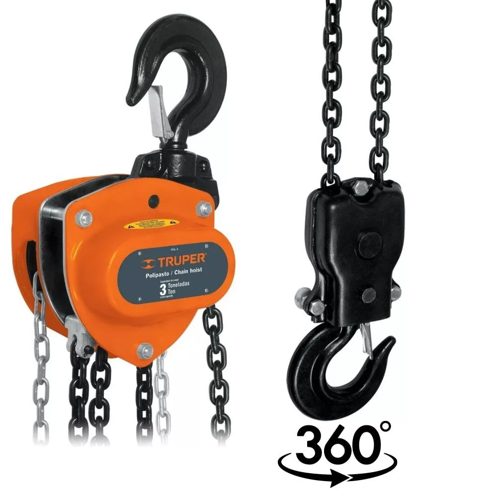 Tecle con cadena 3 Toneladas, truper Tecle con cadena 3 Toneladas, truper