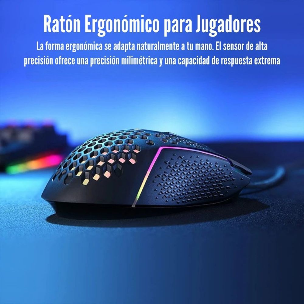 Mouse Redragon Reaping M987 RGB 12400 DPI Negro - Promart