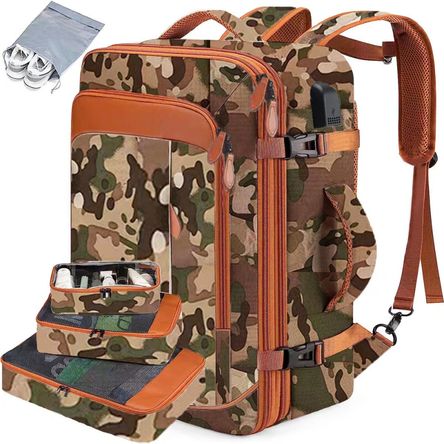 Mochila de Viaje Grandes de 50 L con 3 Cubos de Embalaje para Hombres y Mujeres 8092 Multicolor