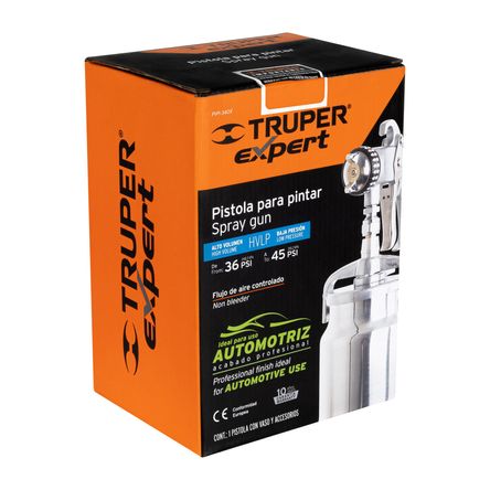 Pistola para Pintar de Succion HVLP Automotriz 1.4mm Truper 14030 Pistola para Pintar de Succion HVLP Automotriz 1.4mm Truper 14030