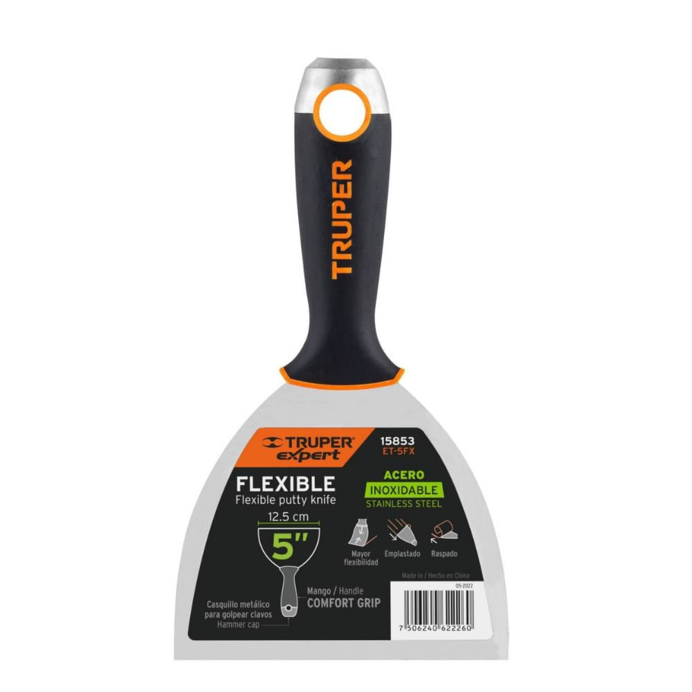Espátula masillador 5 pulgadas acero inox mango Comfort Grip Expert Espátula masillador 5 pulgadas acero inox mango Comfort Grip Expert