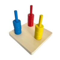 Apilador de colores en 3 ejes verticales Chanitos Cunita montessori