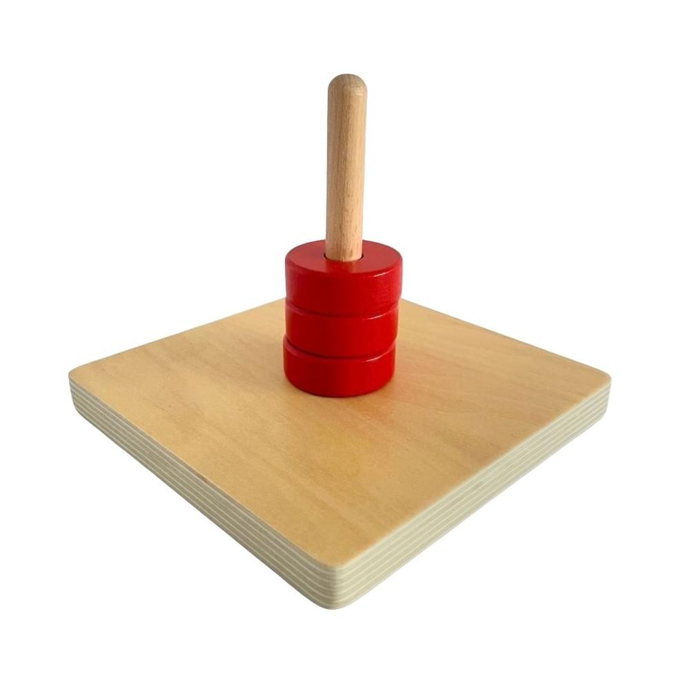 Apilador 3 discos en eje vertical Chanitos cunita montessori Apilador 3 discos en eje vertical Chanitos cunita montessori