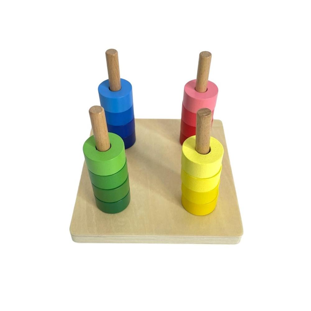 Apilador de discos arcoiris Chanitos Cunita montessori Apilador de discos arcoiris Chanitos Cunita montessori
