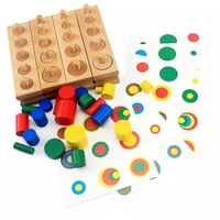 Cilindros de perillas con colores y tarjetas Chanitos Cunita montessori