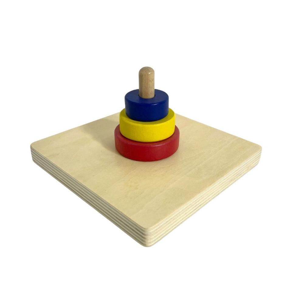 Apilador de 3 discos Chanitos Cunita montessori Apilador de 3 discos Chanitos Cunita montessori