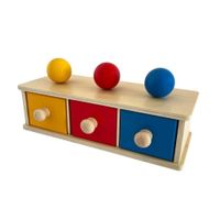 Caja de permanencia con 3 cajones y esferas Chanitos Cunita montessori