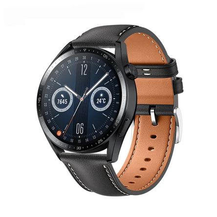 Correa De 22mm De Cuero Para Huawei Gt2 46mm Negro Correa De 22mm De Cuero Para Huawei Gt2 46mm Negro