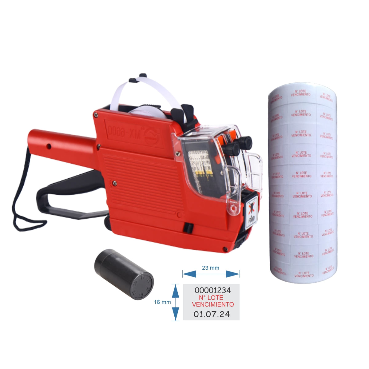 Fechadora de Lote y Vencimiento Mx6600 Casandina Tools Color Rojo