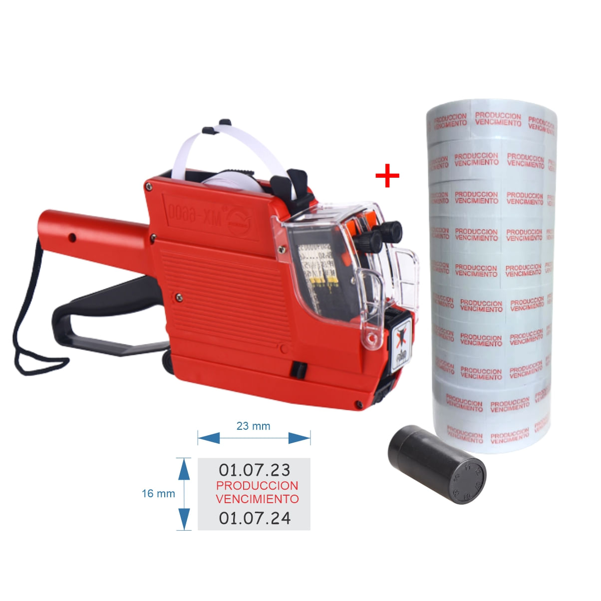 Etiquetadora de Producción y Vencimiento Mx6600 Casandina Tools Color Rojo