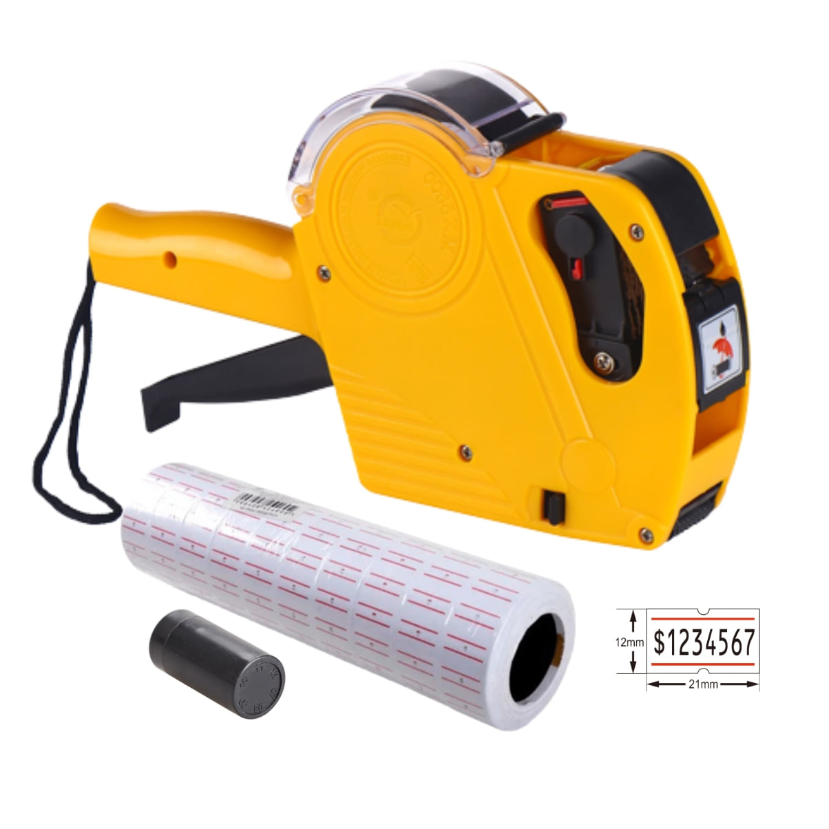 Etiquetadora De Precios y 10 Rollos de Etiquetas Mx5500 Casandina Tools Color Amarillo