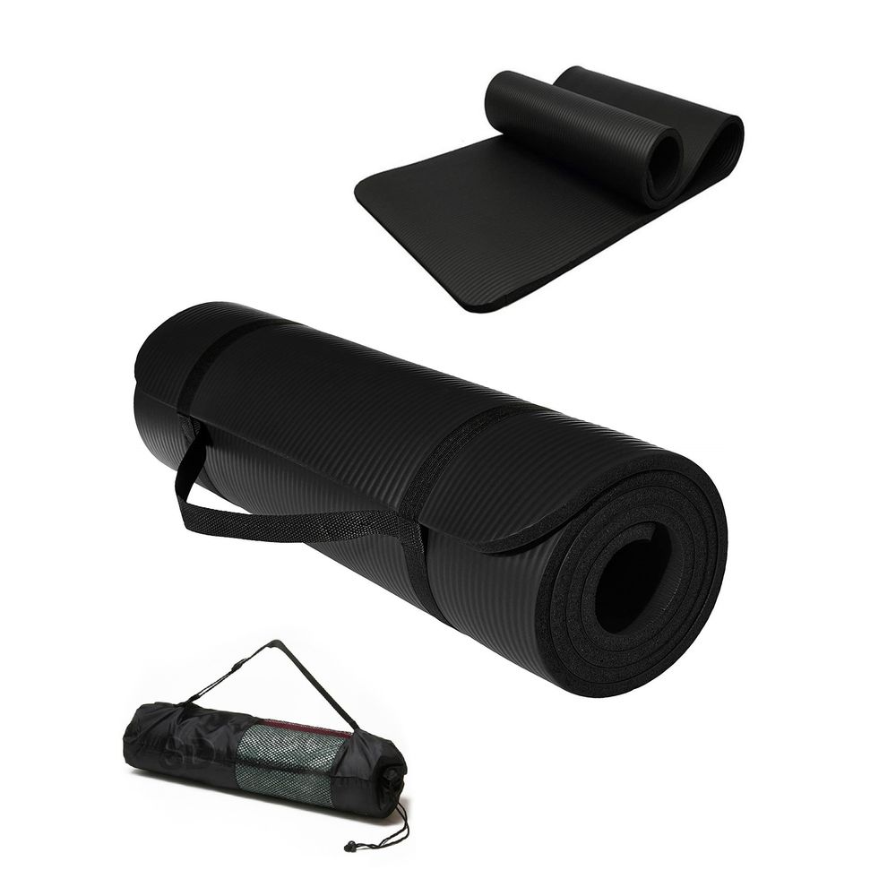 Colchoneta Mat de Yoga Extra Gruesa 20 Mm Premiun Pilates Gym Black Colchoneta Mat de Yoga Extra Gruesa 20 Mm Premiun Pilates Gym Black