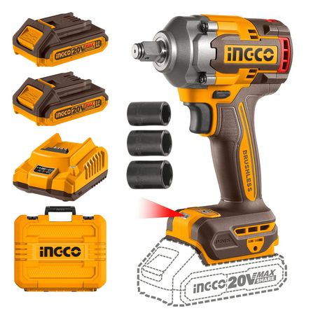 Llave de Impacto 400 Nm + 2 Baterías 2ah Ingco CIWLI2040 Llave de Impacto 400 Nm + 2 Baterías 2ah Ingco CIWLI2040