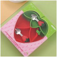 Set Plato y Cubiertos para Bebe Estilo Fresa | Rojo