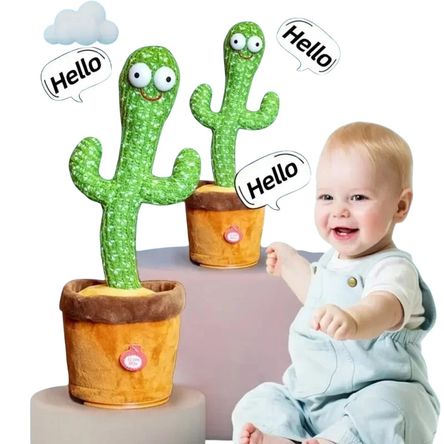 Juguete estimulación Dancing Cactus Bailarín Graba Imita 120 Canciones Bebés Luces Navidad Genieka