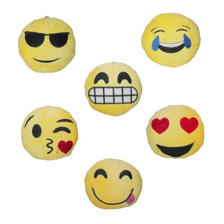 Set de Peluches Llavero Emoticons Emoji Beso Cool Amor Risa 6pza