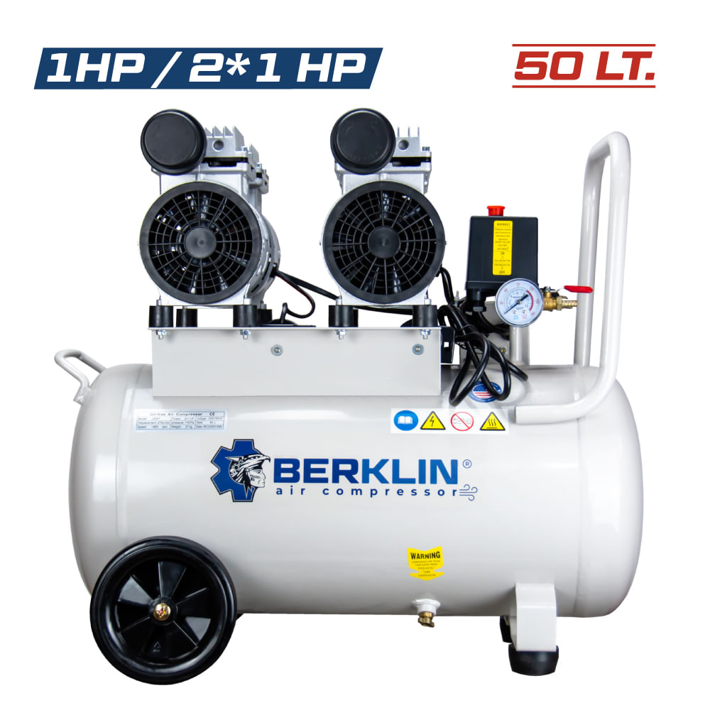 Compresora de aire silenciosa de 50LT Berklin
