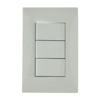 Interruptor Triple Simon S220 Blanco de Policarbonato con Contactos de Latón y Plata