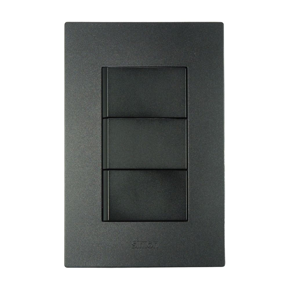 Conmutador Triple S220 Grafito Simon