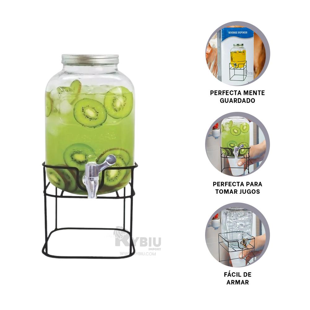 Recipiente Funcional Dinamico de Vidrio 5L Y+Regalo Stickers