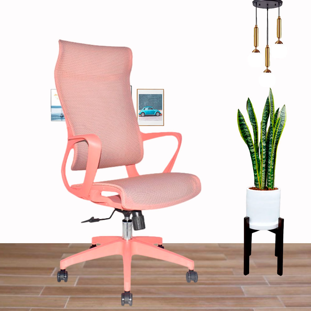 Silla de Oficina Giratorio Rigs Presidente Malla Rosa Ofideas