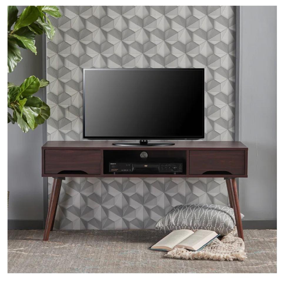 Mesa Moderna de TV 50"" TU MESITA Melamina 18mm color Marrón 2 cajones