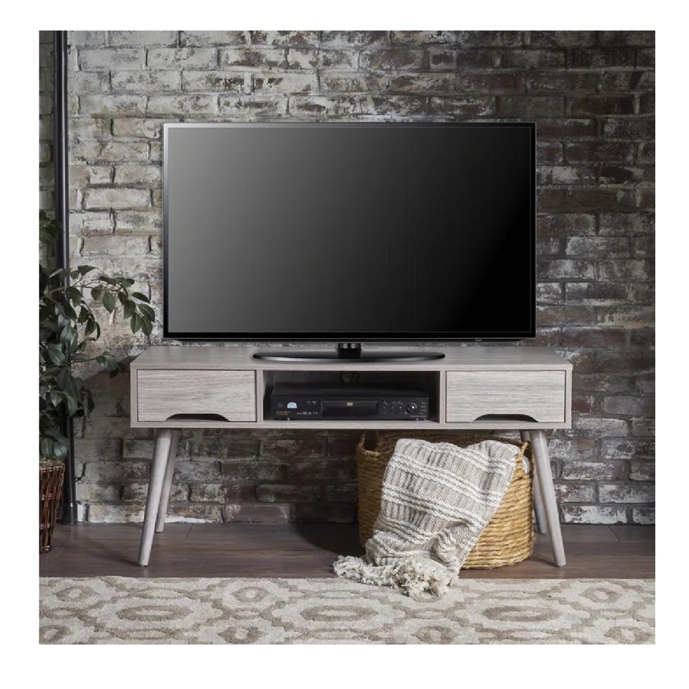 Mesa Moderna de TV 50"" TU MESITA Melamina 18mm color Gris 2 cajones