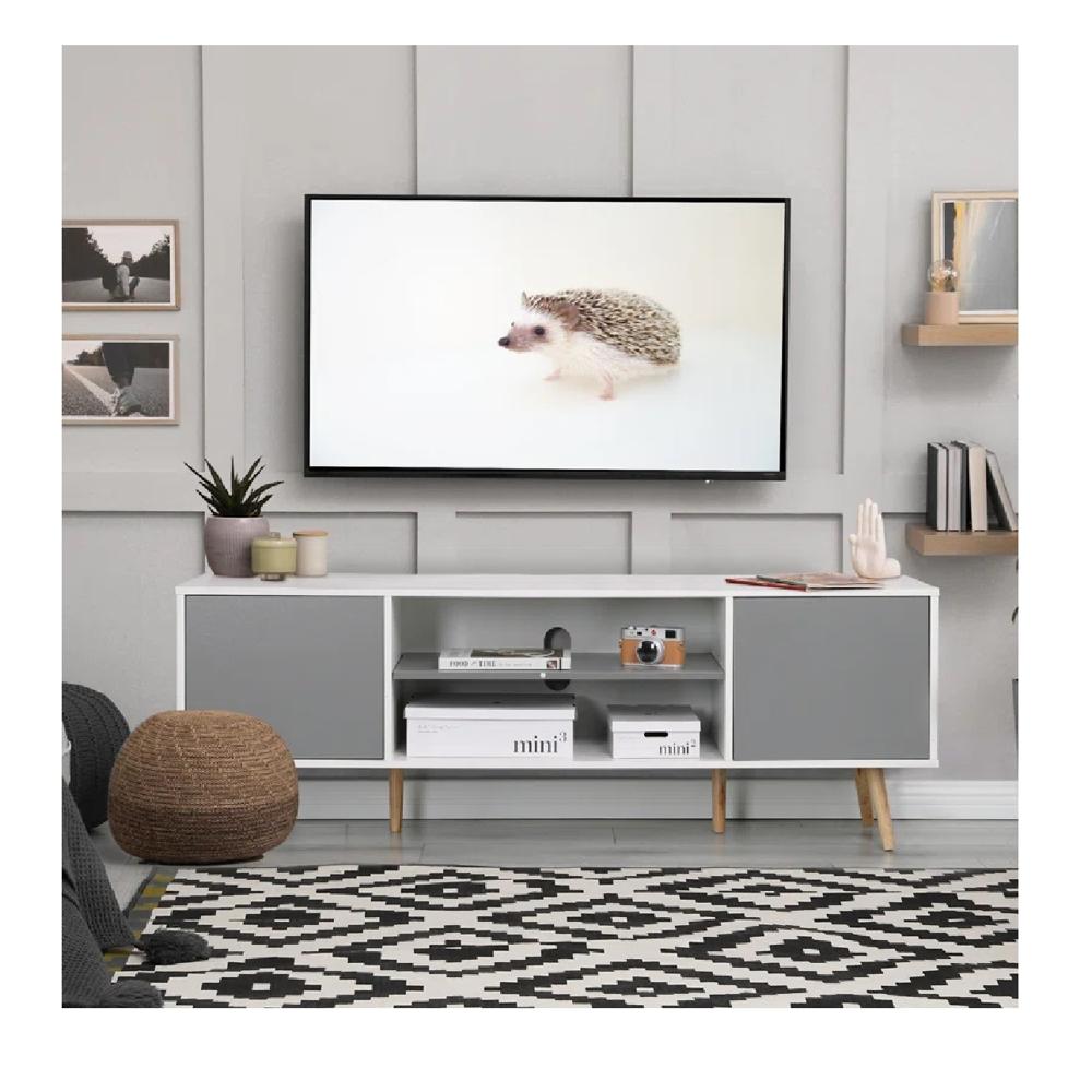 Mesa de TV Multiusos 60"" TU MESITA Fonsi color Marrón/Negro 2 puertas Melamina 18mm