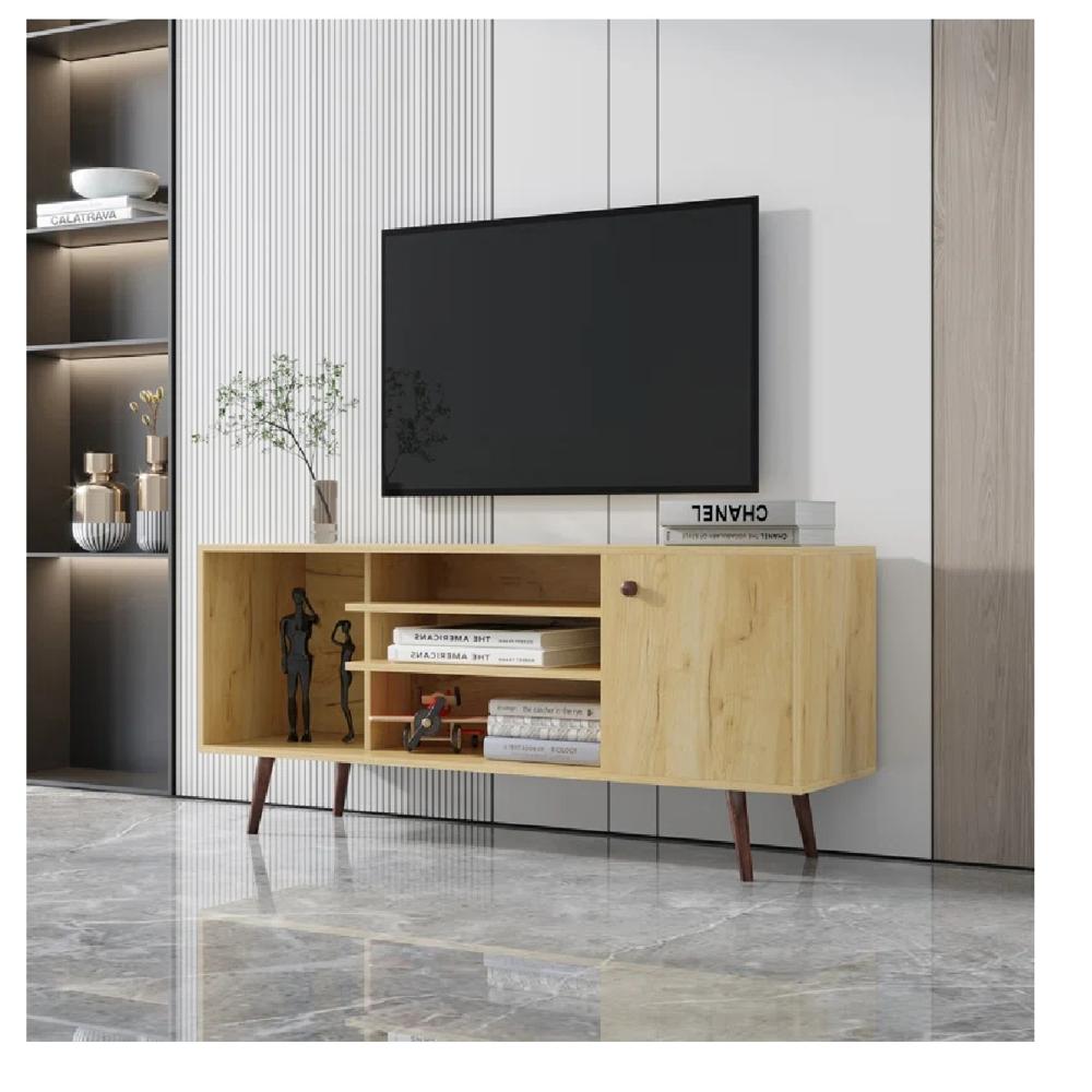 Mesa de TV Clásica 55"" TU MESITA Melamina 18mm color Duna 1 puerta