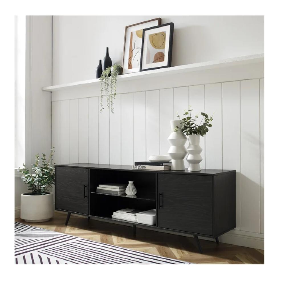 Mesa de TV Paracas 70"" TU MESITA Melamina 18mm color Negro 2 puertas