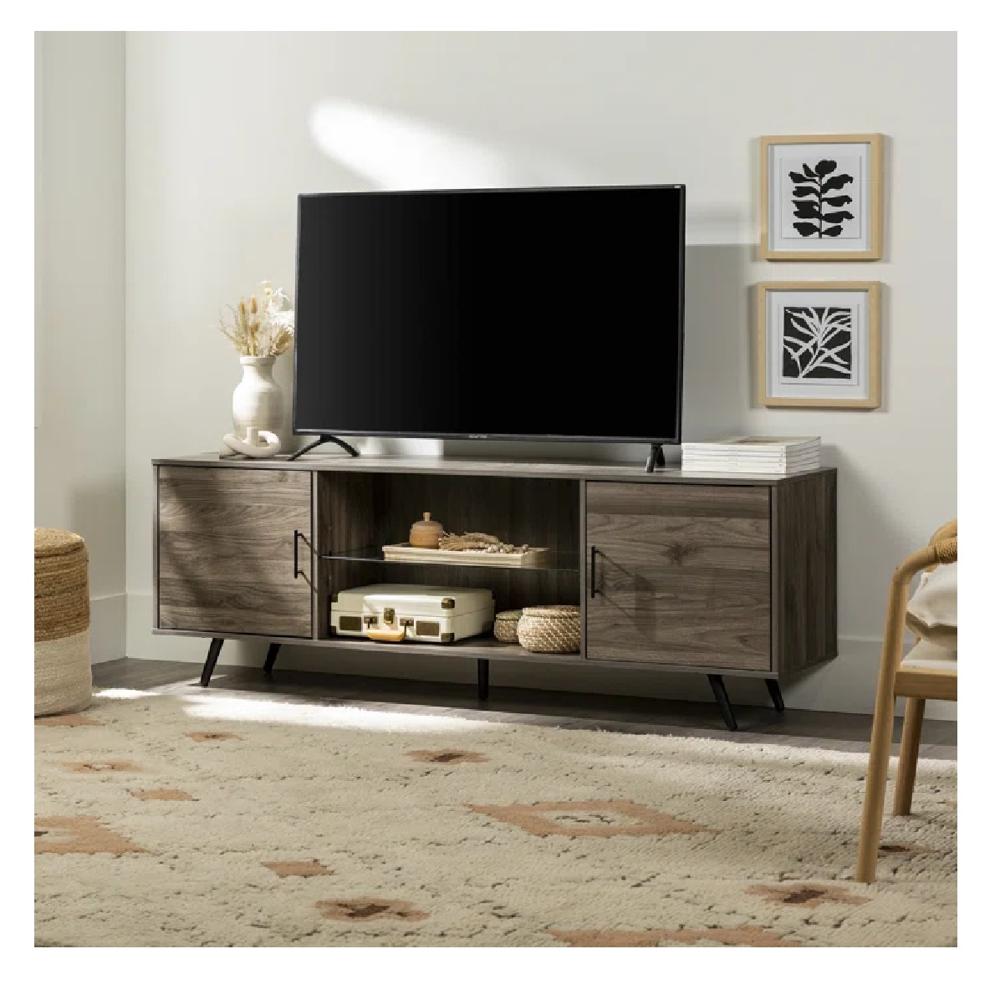 Mesa de TV Paracas 70"" TU MESITA Melamina 18mm color Marrón Oscuro 2 puertas