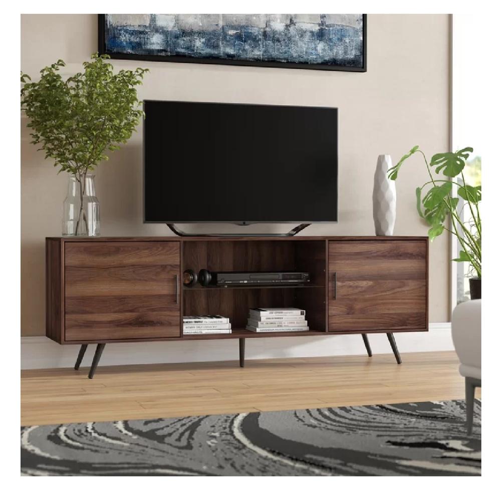 Mesa de TV Paracas 70"" TU MESITA Melamina 18mm color Marrón 2 puertas