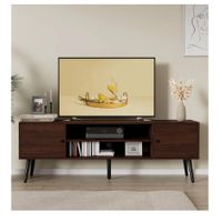 Mesa de TV Multiusos 70"" TU MESITA Klaun Melamina 18mm color Marrón 2 cajones
