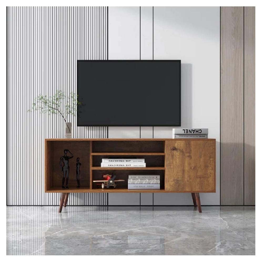 Mesa de TV Clásica 55"" TU MESITA Melamina 18mm color Marrón 1 puerta