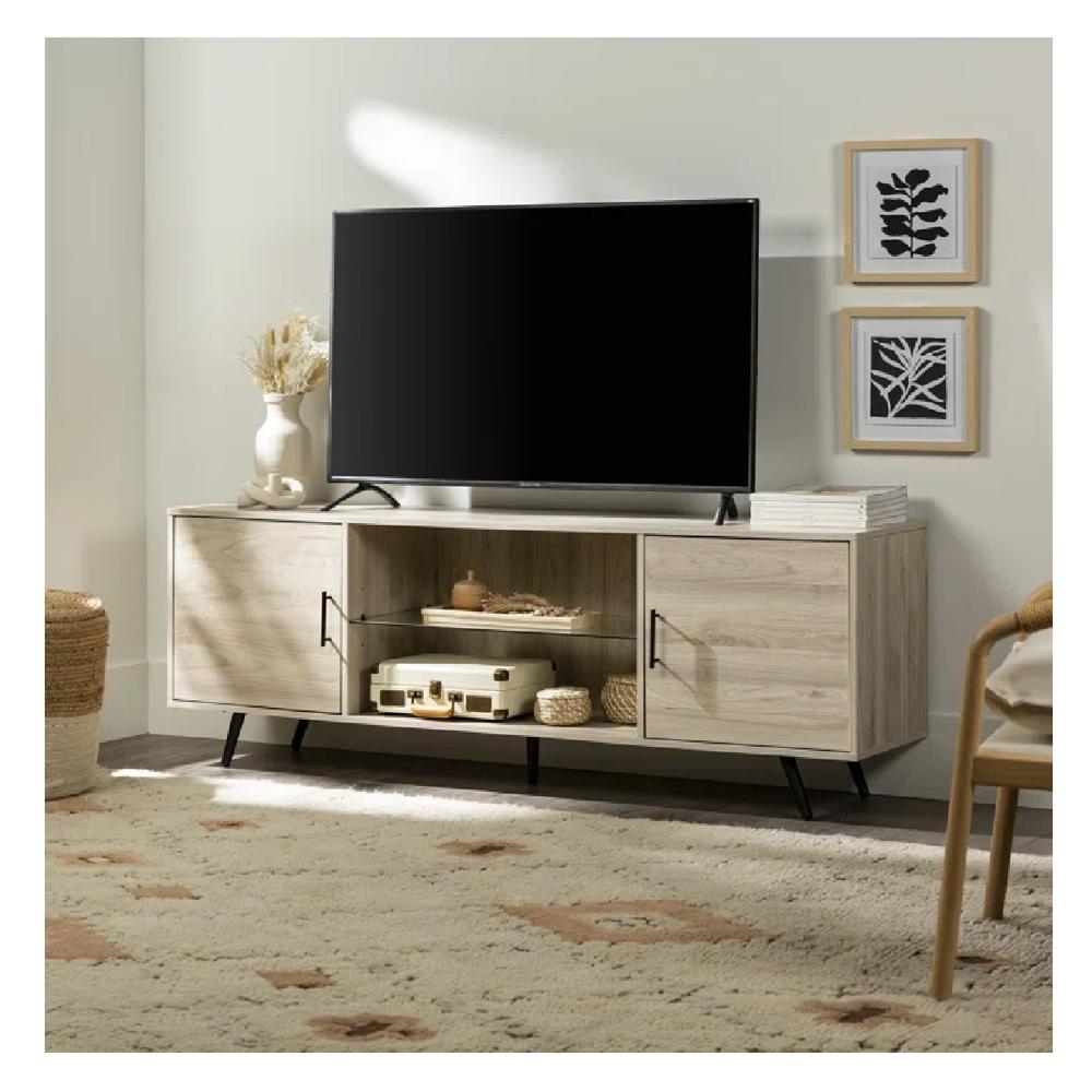 Mesa de TV Paracas 70"" TU MESITA Melamina 18mm color Roble 2 puertas