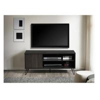 Mesa de TV Rústica 50"" Jericó TU MESITA Melamina 18mm color Negro 1 puerta