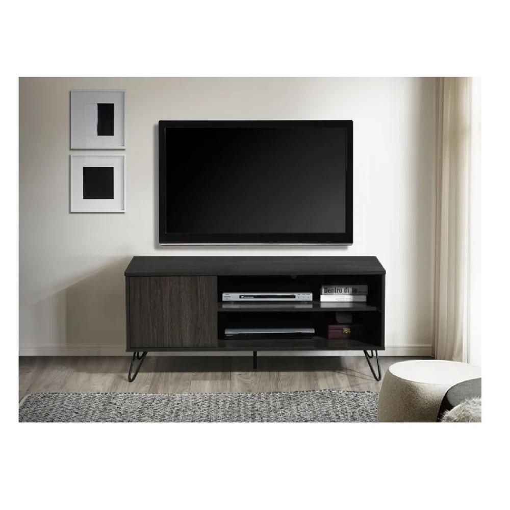 Mesa de TV Rústica 50"" Jericó TU MESITA Melamina 18mm color Negro 1 puerta