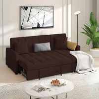 Sofá Cama Multifuncional Veles con Almohadas 3 cuerpos - Chocolate