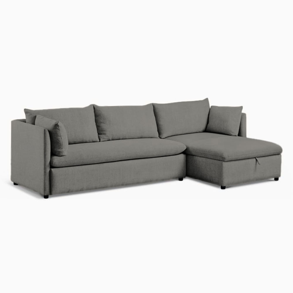 Sofá Seccional Veles con Almohada 3 cuerpos - Gris Oscuro
