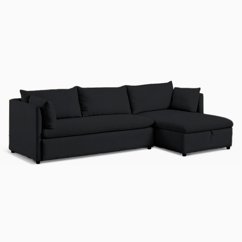 Sofá Seccional Veles con Almohada 3 cuerpos - Negro