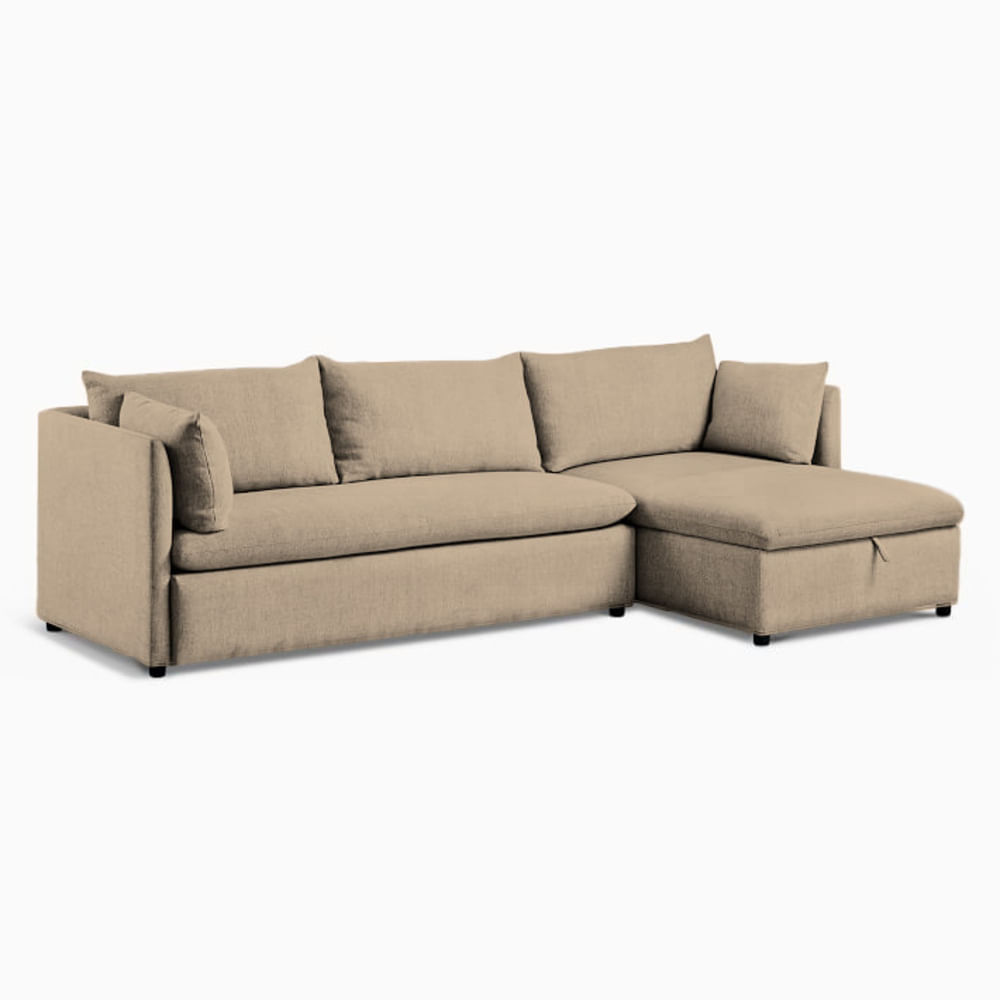 Sofá Seccional Veles con Almohada 4 cuerpos - Beige Claro