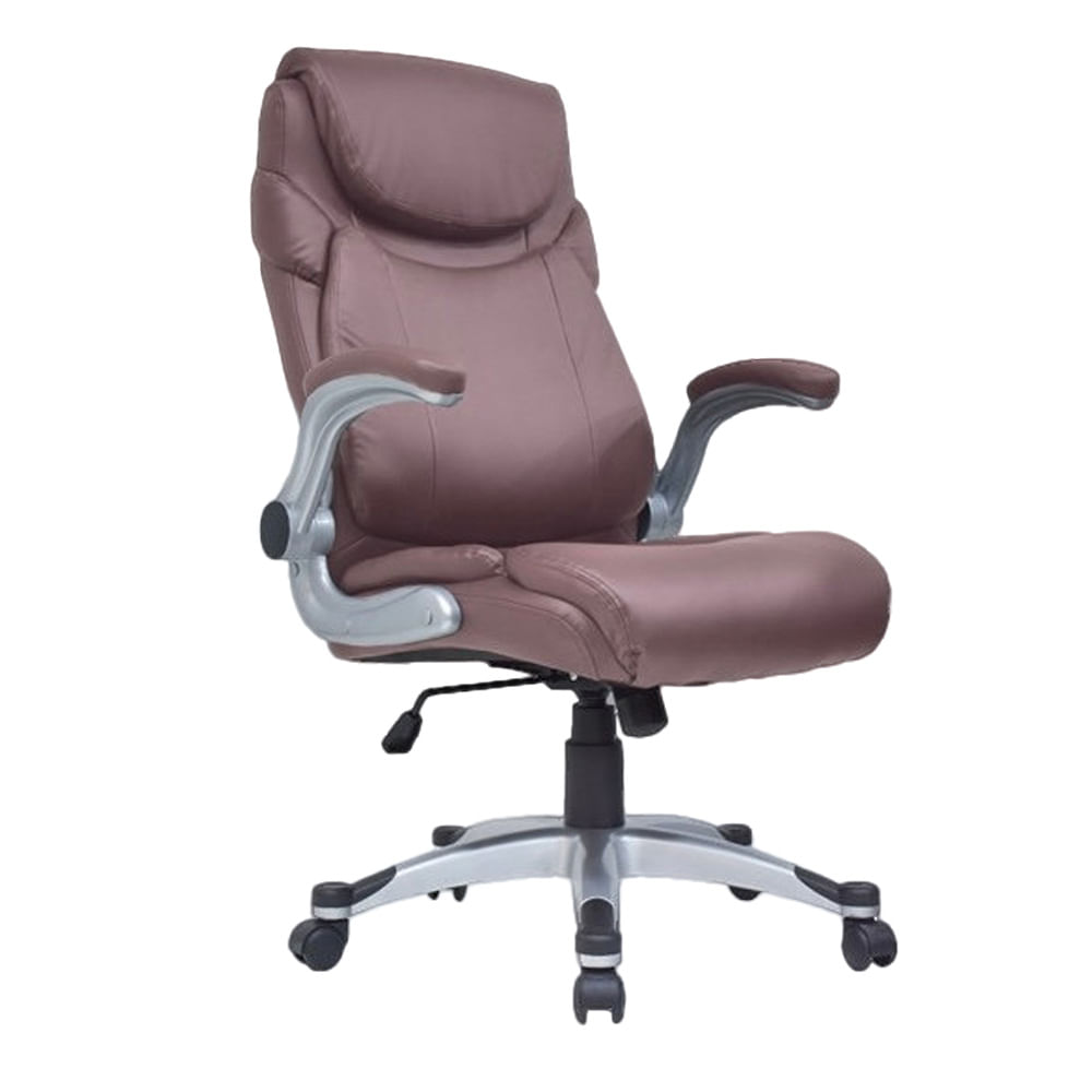 Silla de Oficina Ergonómica Albert Café Cuero Presidente Ofideas