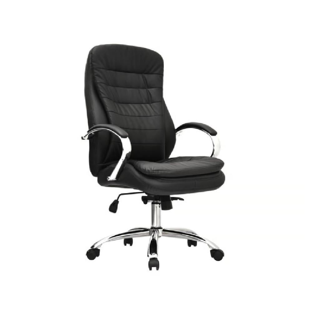 Silla de Oficina Ergonómica Madrid Negro Cuero Presidente Ofideas