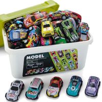 Pack Autos Box Cars Sport 20 unid + Caja Modelos Nascar Aleación Carros Deslizante Navidad Genieka