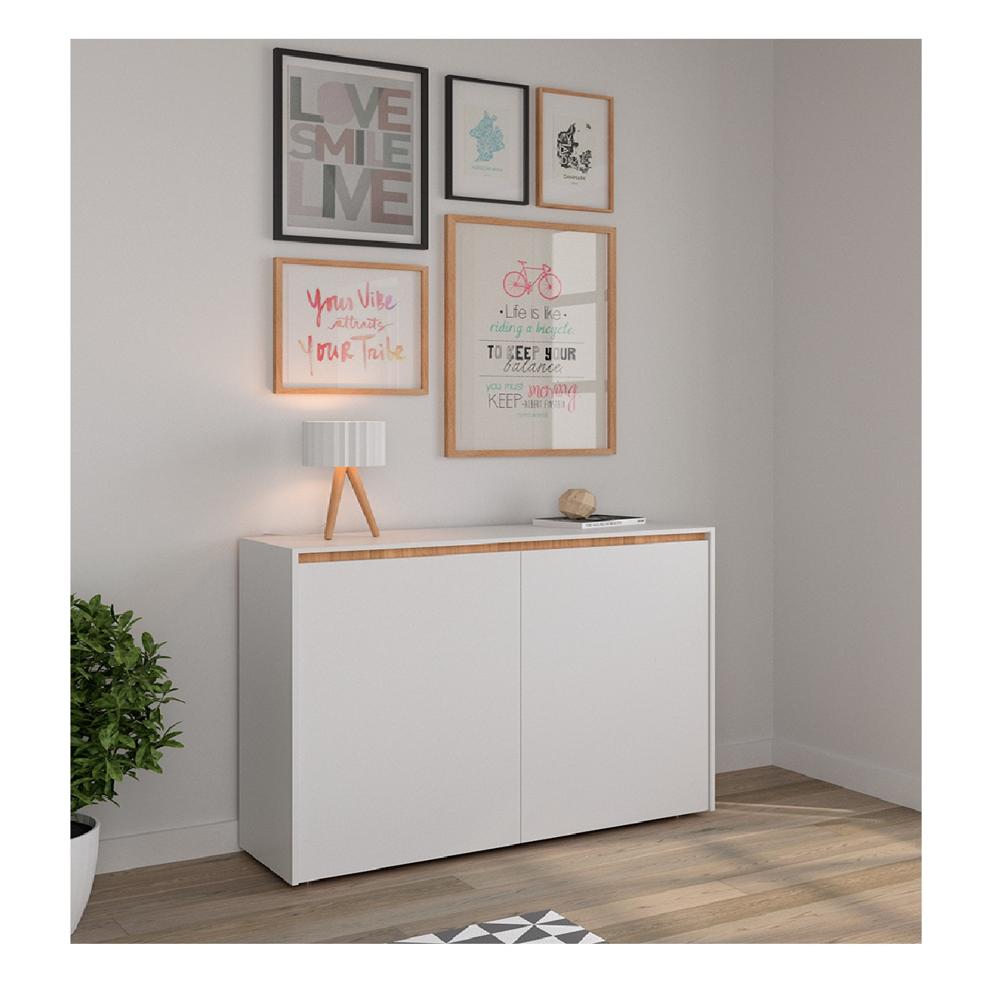 Zapatera Moderna Inkarius TU MESITA Melamina 18mm color Blanco 2 puertas