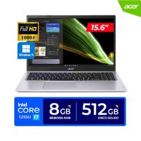 Laptop ACER Aspire 3  15.6"" FHD Core i7-1255U  4.70 GHz 10 Núcleos  8GB DDR4 512GB SSD  Win 11 Home
