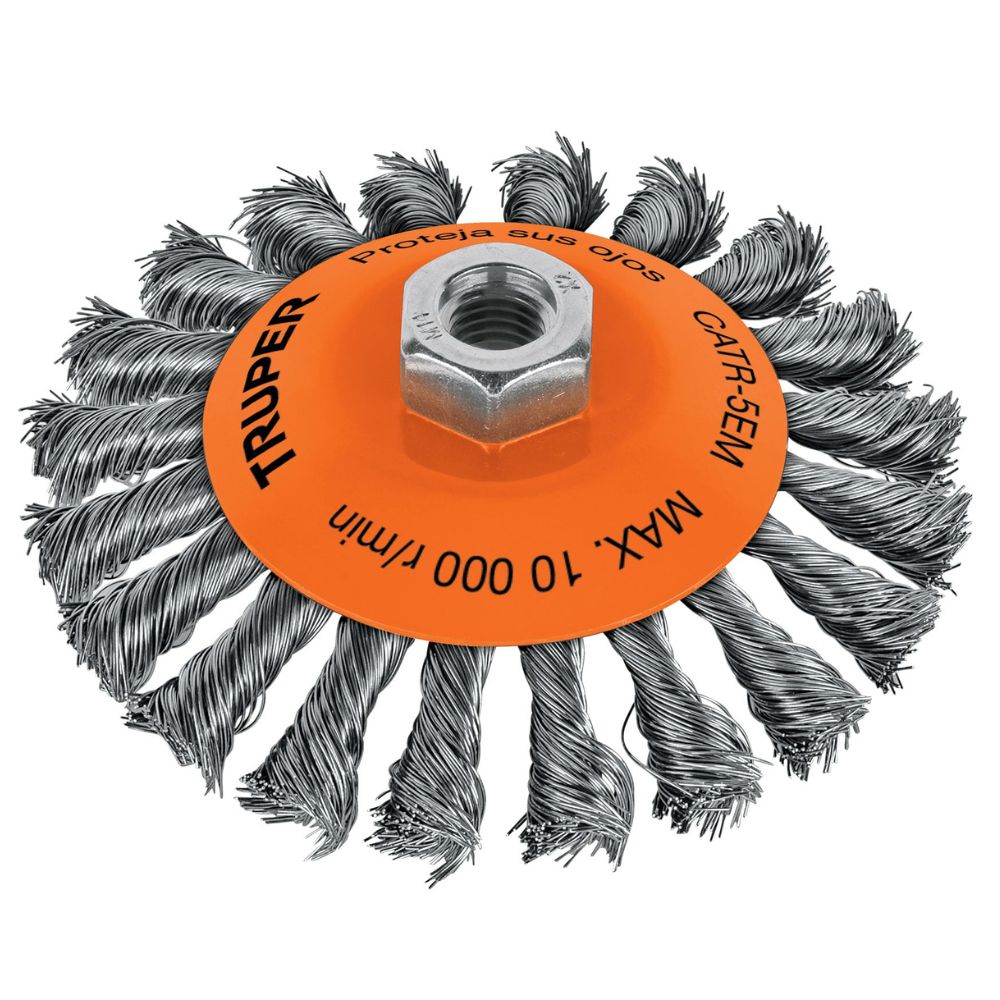 Cepillo metálico Carda tipo plato cónico 5 truper Cepillo metálico Carda tipo plato cónico 5 truper