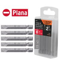 Juego 5 puntas planas de 1/4"" largo 2"" para taladro, desarmador Truper
