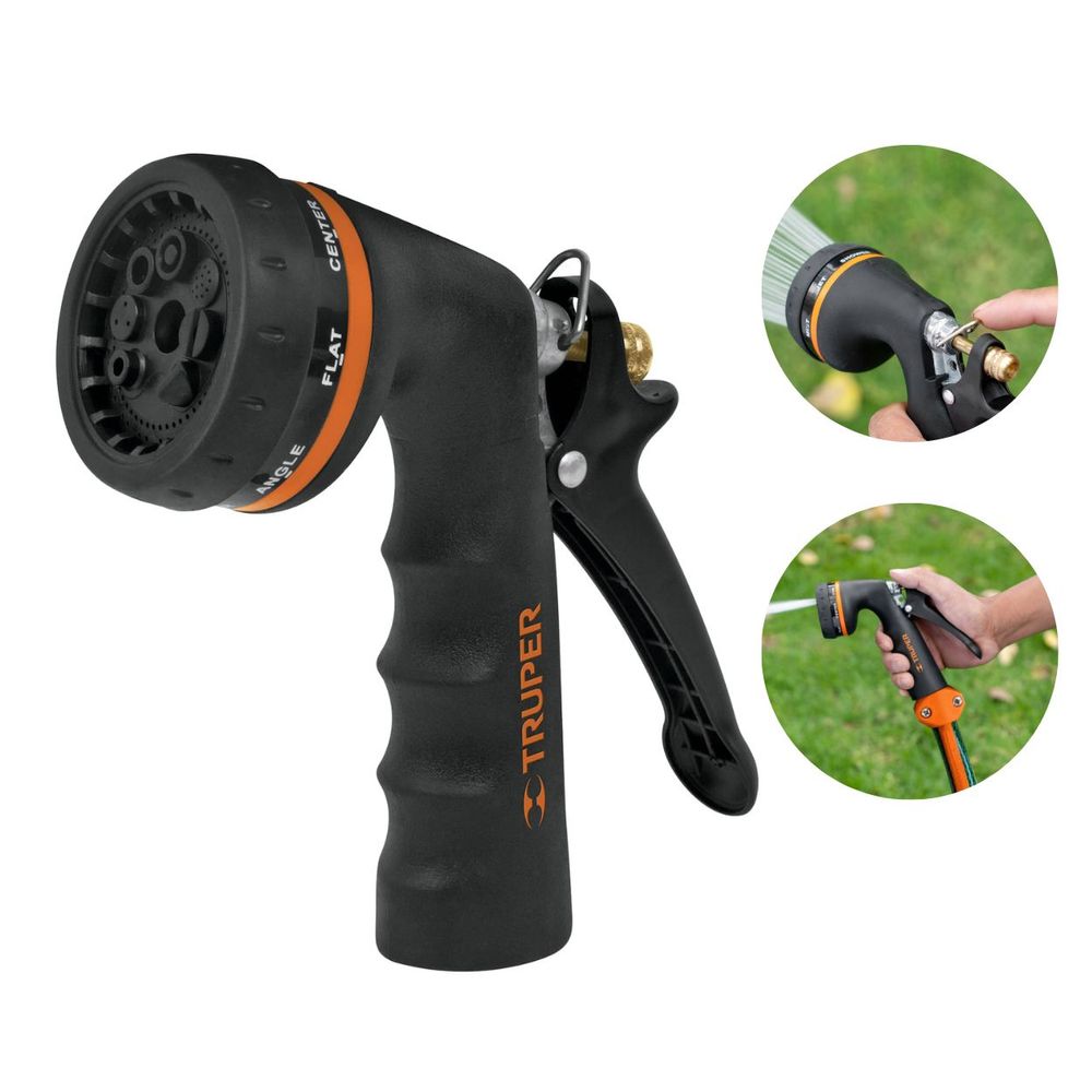 Pistola de riego metálica 8 funciones, Truper Pistola de riego metálica 8 funciones, Truper