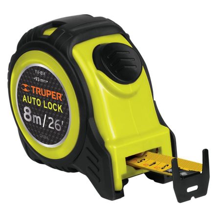 Wincha 8m Flexómetro freno automático contra impactos cinta 25 mm